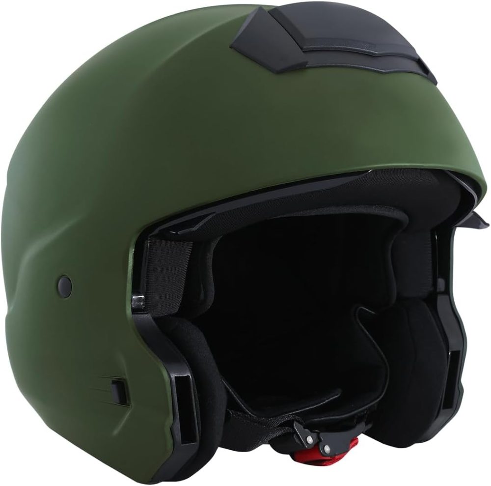 3/4 Open Face Motorbike Motorcycle Helmet Full Face Modular Helmets with Visor for Mens and Womens Street Bike Cruiser Scooter DOT Approved - Image 2