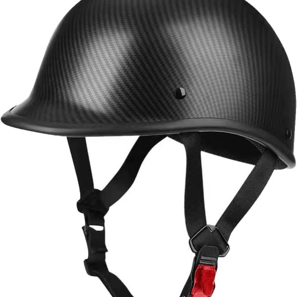 Motorcycle Half Helmet, Retro Lightweigt Low-Profile Open Face Half Shell Helmet for Street Bike Moped Bicycle Cruiser Scooter ， Approved