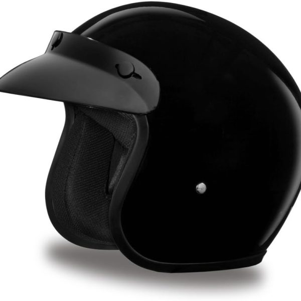 Retro 3/4 Open Face Motorcycle Helmet - Vintage Style,  Approved Helmet for Men & Women, Lightweight, Adjustable Fit, Removable Visor - Bike, Moped, , Scooter Helmet