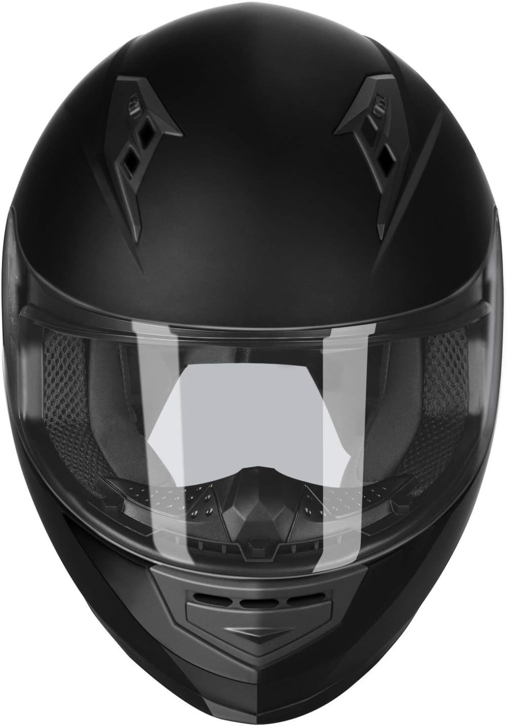 Compact Motorcycle Helmet - Matte Black, Medium - Full Face w/ Tinted Visor, DOT Approved - Image 2