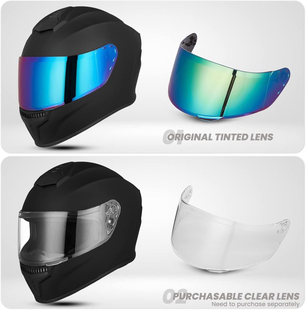 Full Face Motorcycle Helmets for Adults Men and Women DOT Street Bike Racing Helmet with Tinted Visor Model - Image 2
