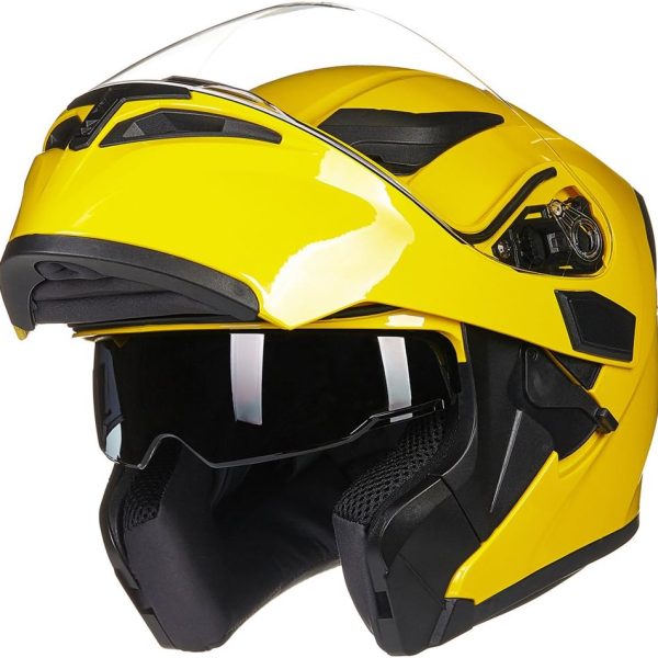 Motorcycle Dual Visor Flip up Modular Full Face Helmet DOT 6 Colors