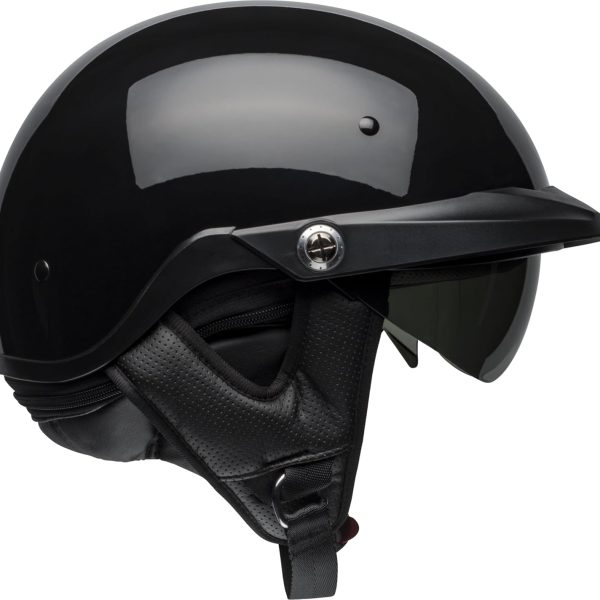 Open-Face Motorcycle Helmet (Solid Black, Large)
